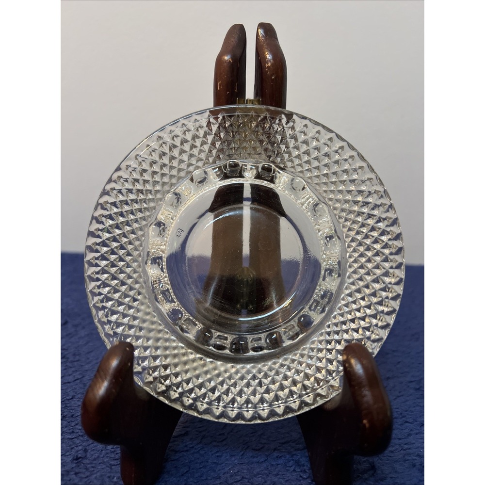 Vintage Anchor‎ Hocking "Sure Snuff" Clear Glass Ashtray Hobnail Bubble 4.75"